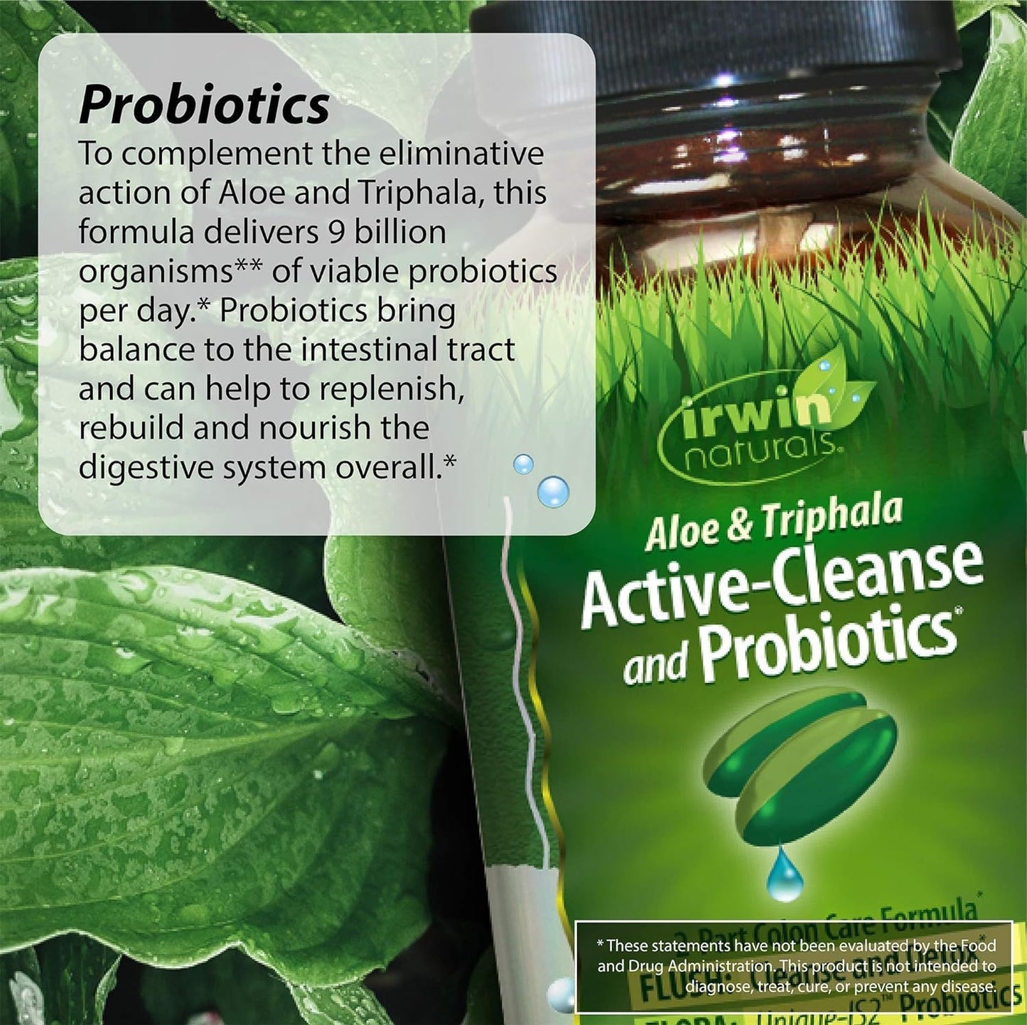 60 ct. Irwin Naturals Aloe & Triphala Active Cleanse with Probiotics for Gentle Digestive Support - Effective Detox & Elimination - Nourish & Balance - Includes Pill Case