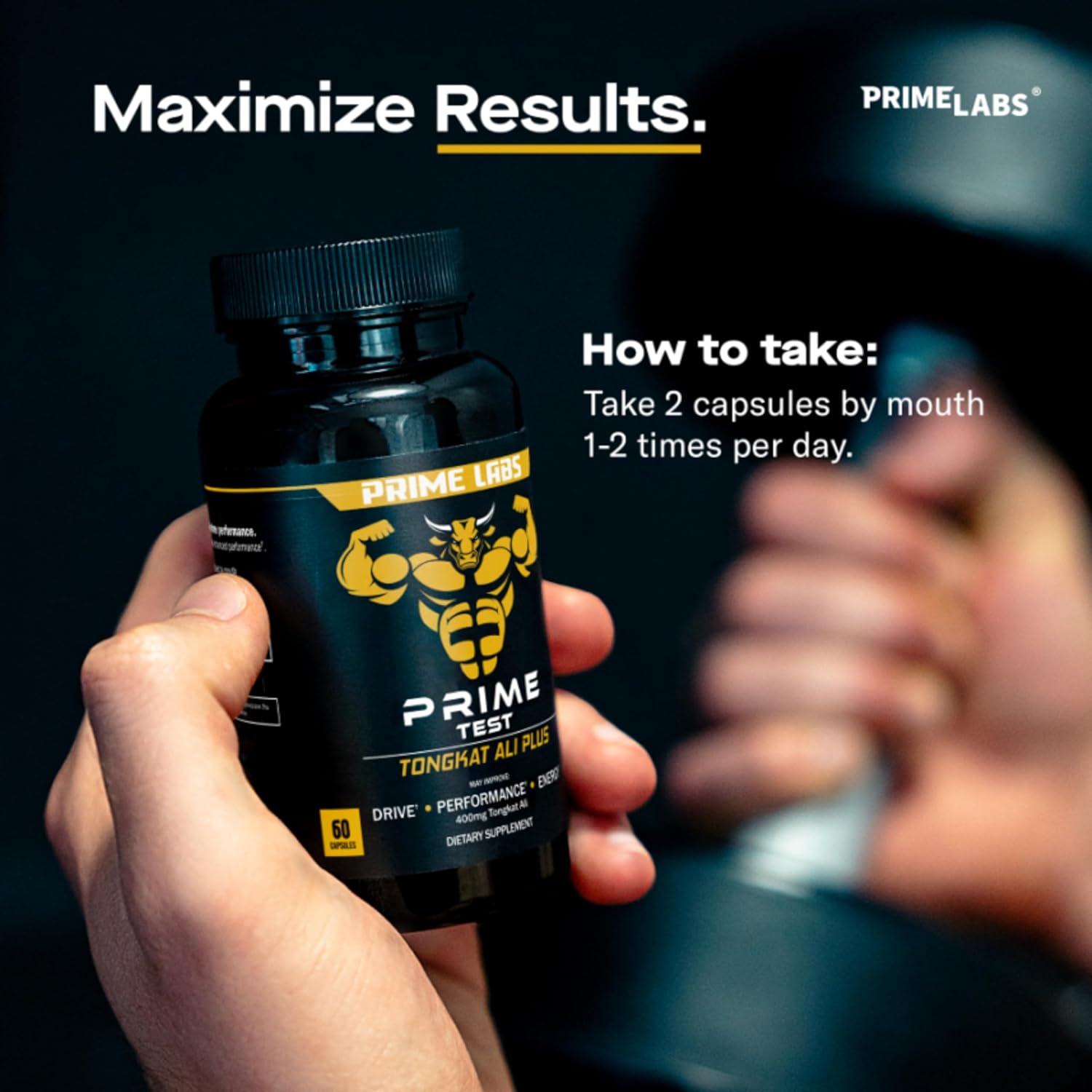 60 ct Prime Labs Tongkat Ali + L Arginine Nitric Oxide Supplement Pack