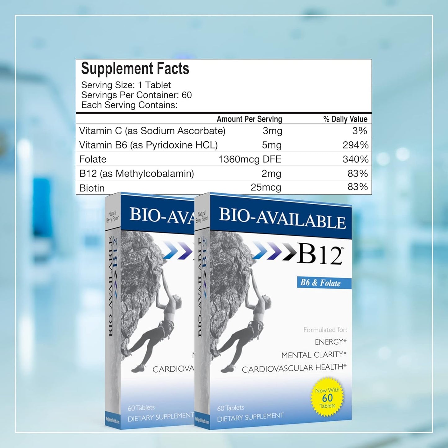 60 ct Wellgenix Bio Available Daily Multivitamins: Focus Support Formula with Methyl B12, B6, Folate & Biotin for Immune & Overall Health - Sublingual Energy & Diet Supplement