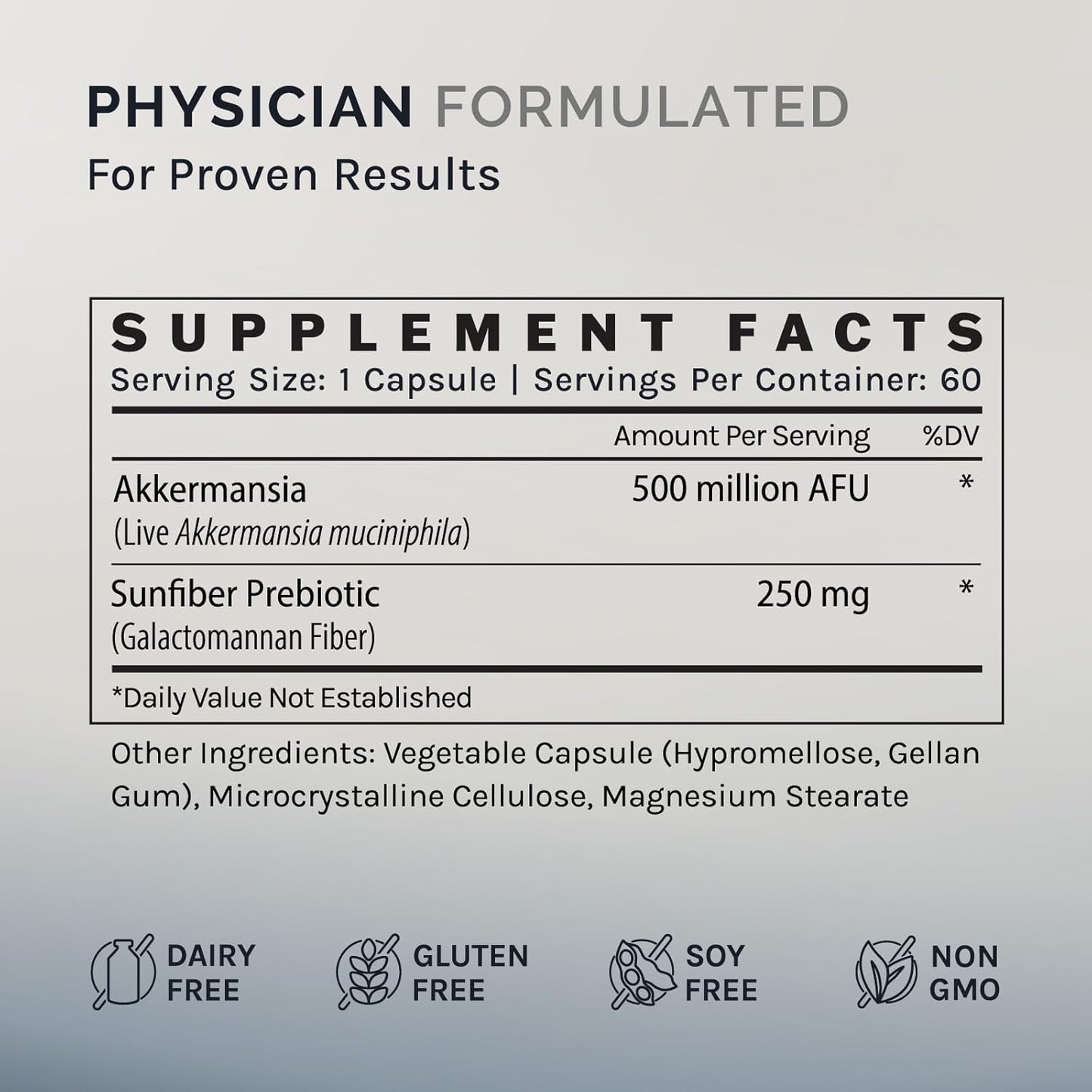 60-Day Supply InfiniWell Akkermansia Muciniphila Capsules - Gut Health Probiotic with Prebiotic Fiber, Boosts GLP-1 Production, Delayed Release Formula