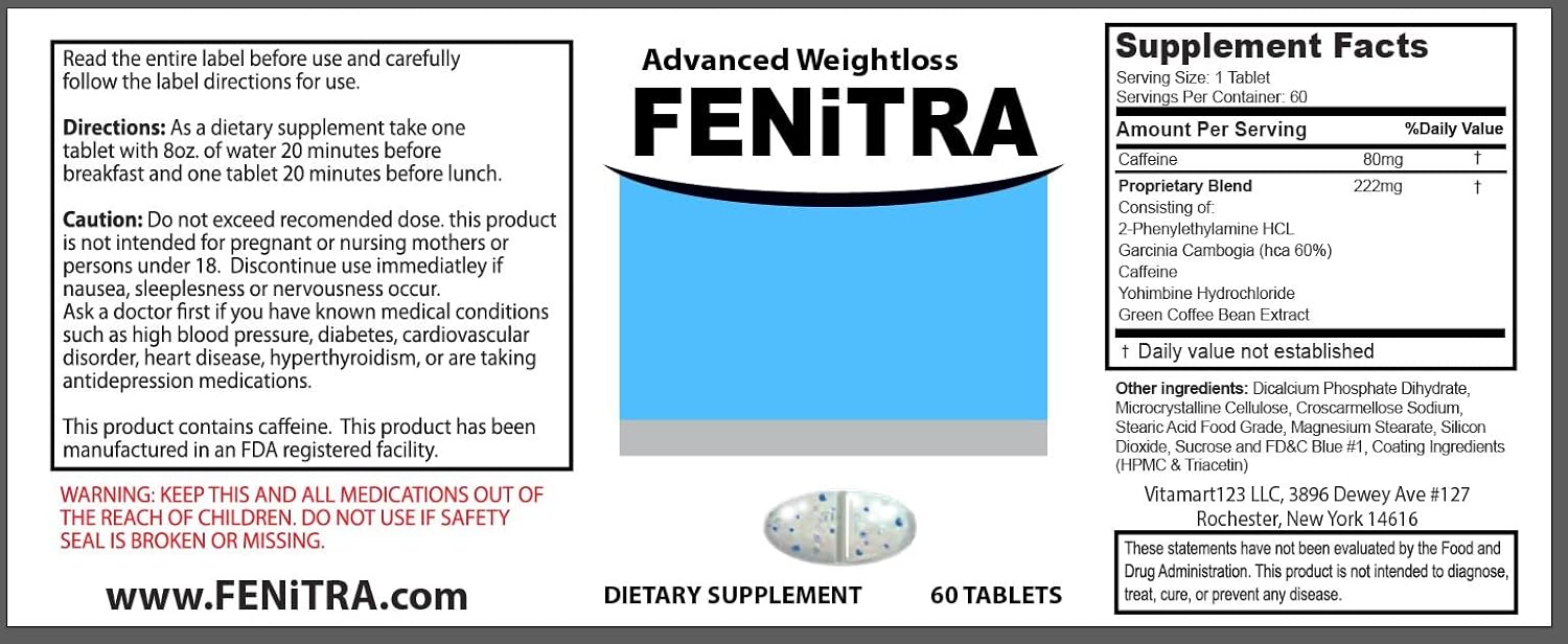 60 Fenitra Weight Management Support Supplement Capsules for Boosted Energy and Overall Wellness