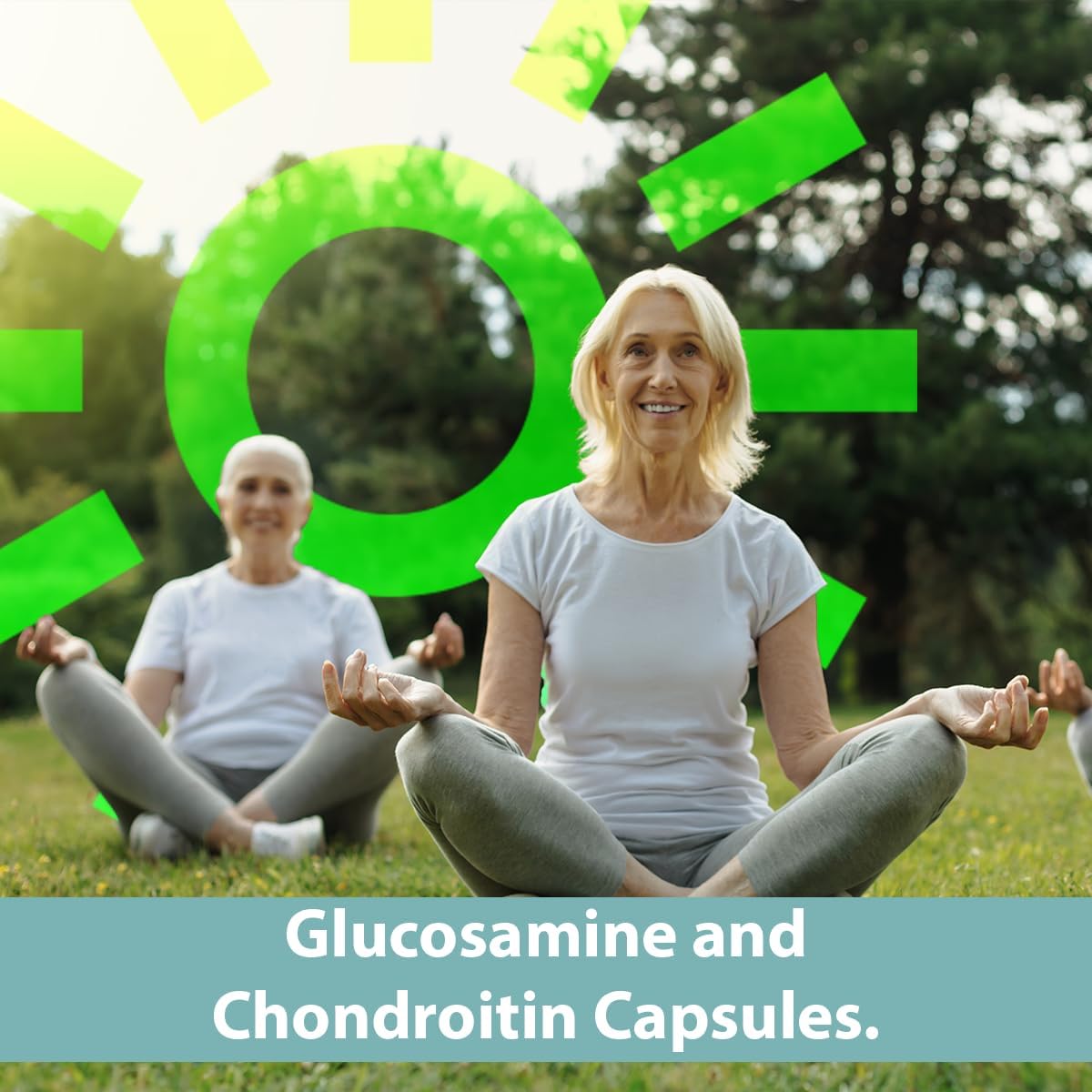 60 Gericare Glucosamine HCl & Chondroitin Sulfate Capsules with Sodium for Joint Health - 500 mg & 400 mg, Promotes Mobility & Flexibility