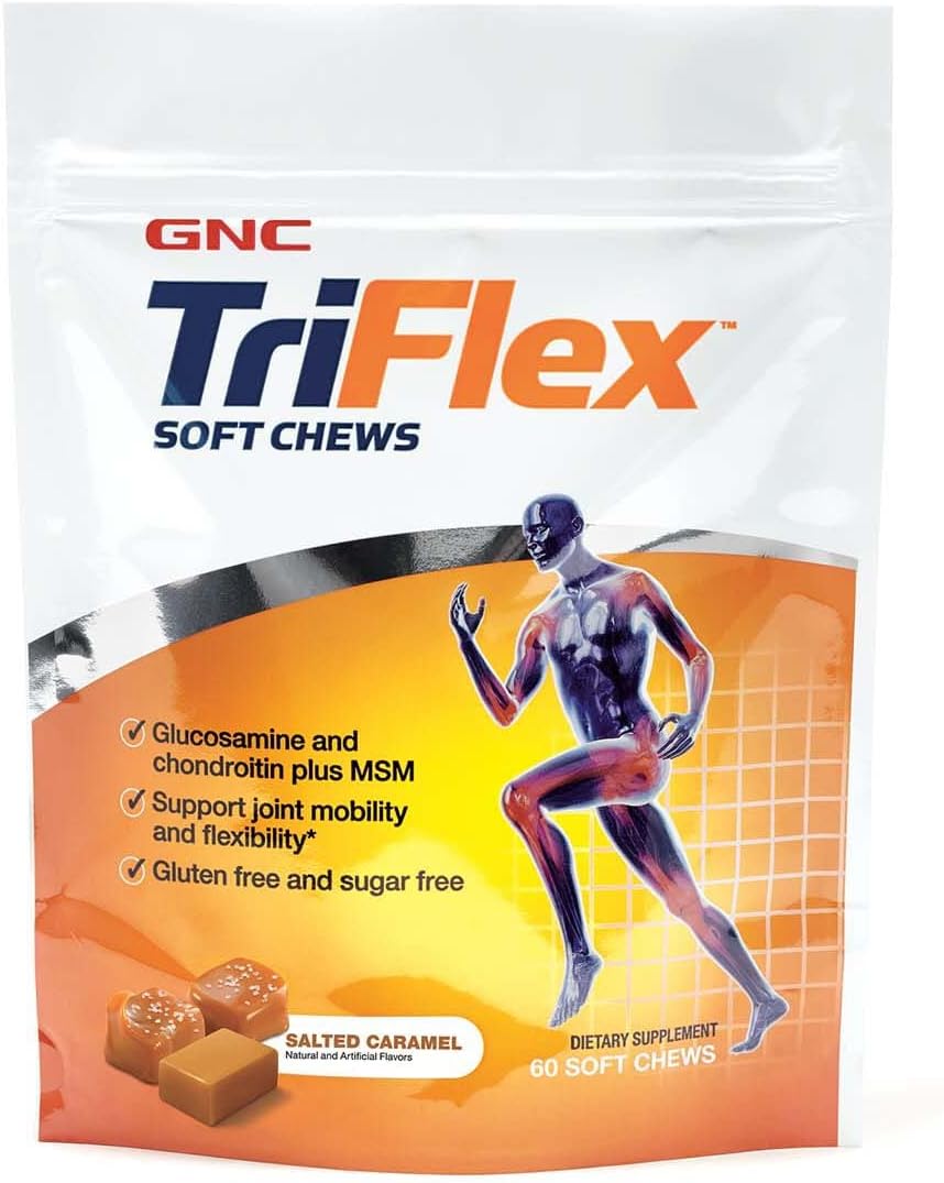 60 GNC TriFlex Soft Chews in Salted Caramel Flavor for Joint Health Support - BoostGo Australia