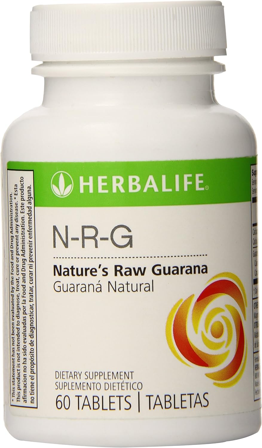 60 Herbalife N-R-G Nature's Raw Guarana Tablets for Natural Energy Boost
