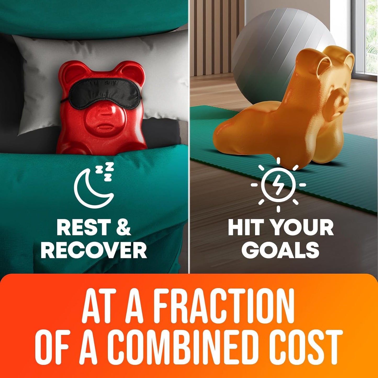 60 L-Tyrosine & Ashwagandha Gummies Bundle for Kids & Adults - Focus Supplements with Ashwaganda and L Tyrosine - 120 Gummies in Total