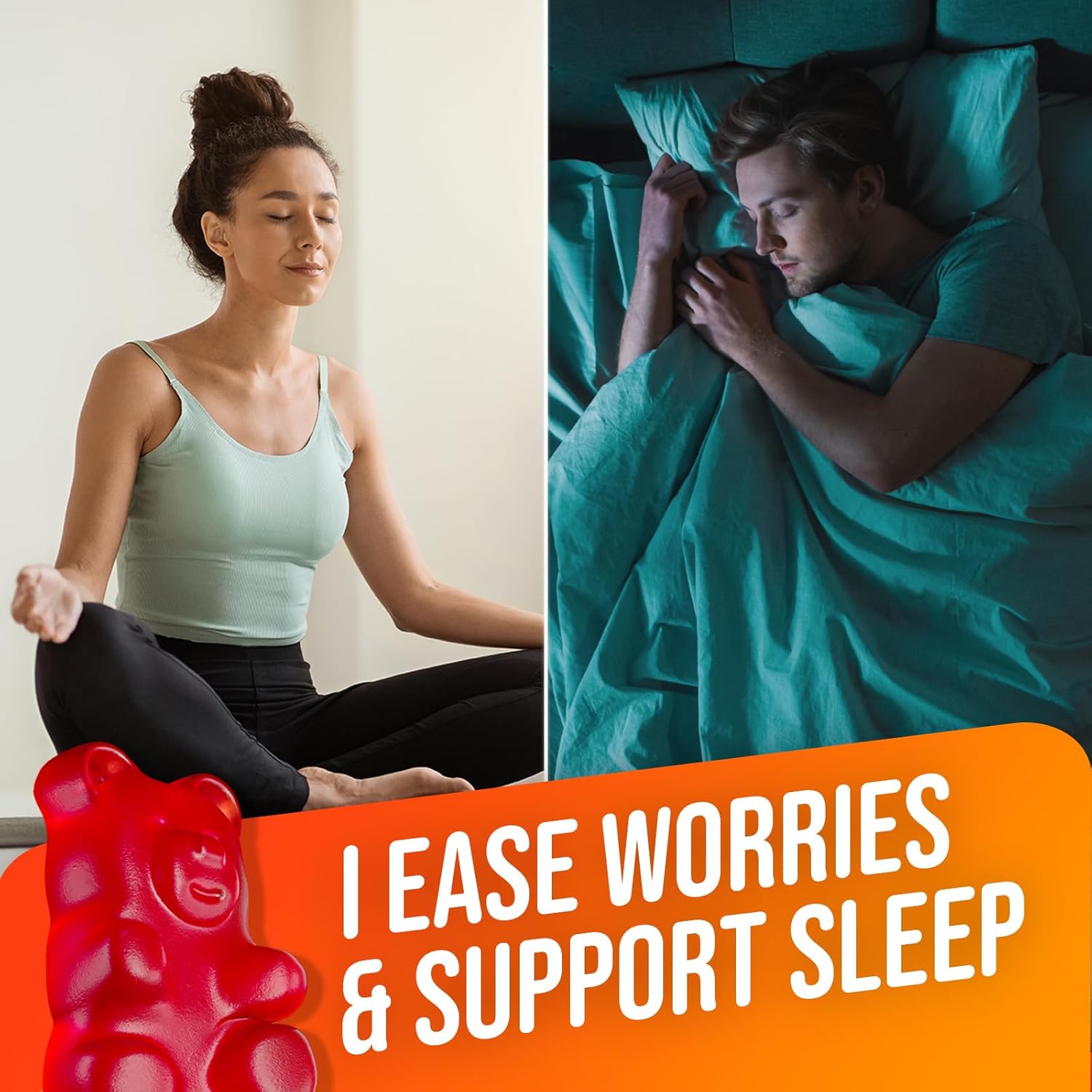 60 L-Tyrosine & Ashwagandha Gummies Bundle for Kids & Adults - Focus Supplements with Ashwaganda and L Tyrosine - 120 Gummies in Total