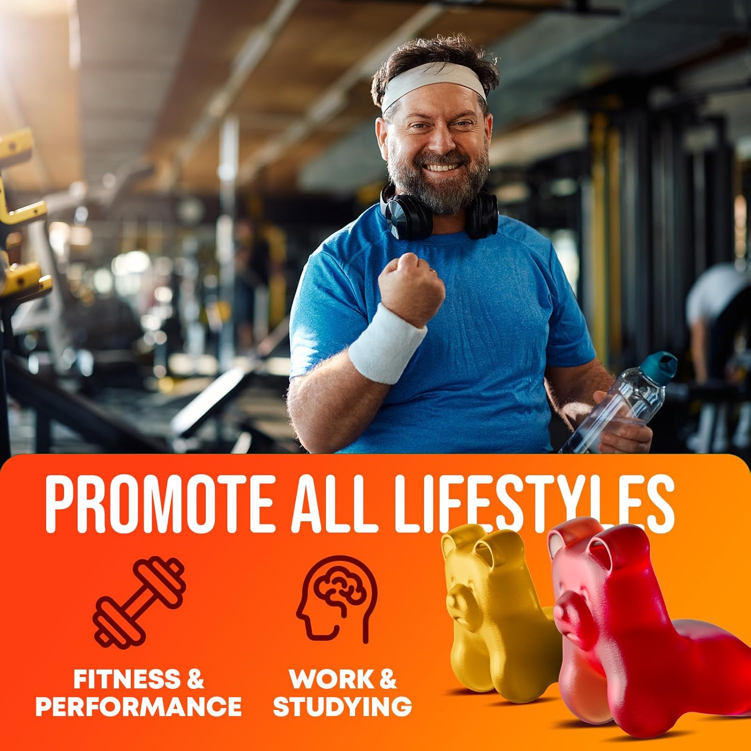 60 L-Tyrosine & Ashwagandha Gummies Bundle for Kids & Adults - Focus Supplements with Ashwaganda and L Tyrosine - 120 Gummies in Total