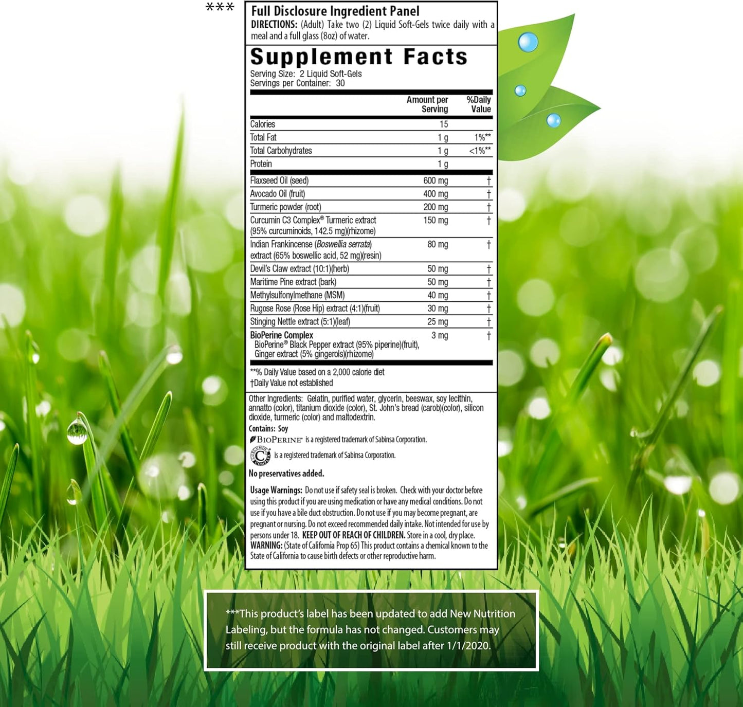 60 Liquid Softgels of Irwin Naturals Whole-Body Turmeric+ with BioPerine Complex for Enhanced Absorption - 30 Servings