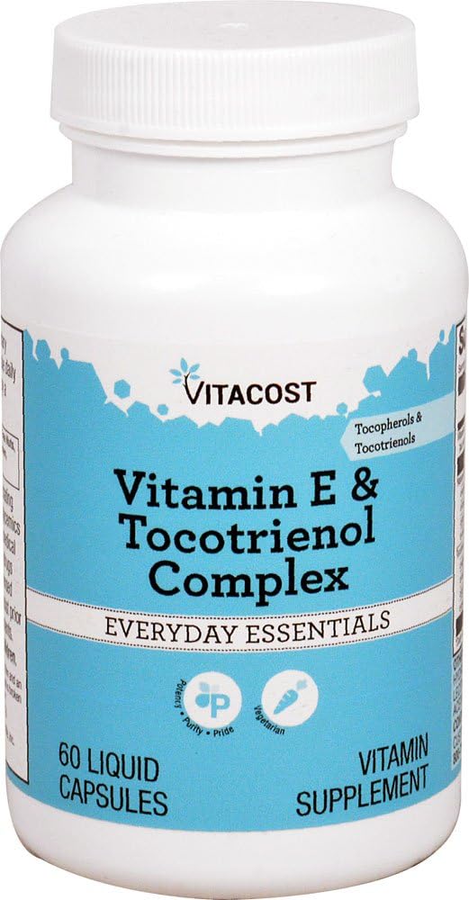 60 Liquid Vegetarian Capsules of Vitacost Brand Vitamin E & Tocotrienol Complex