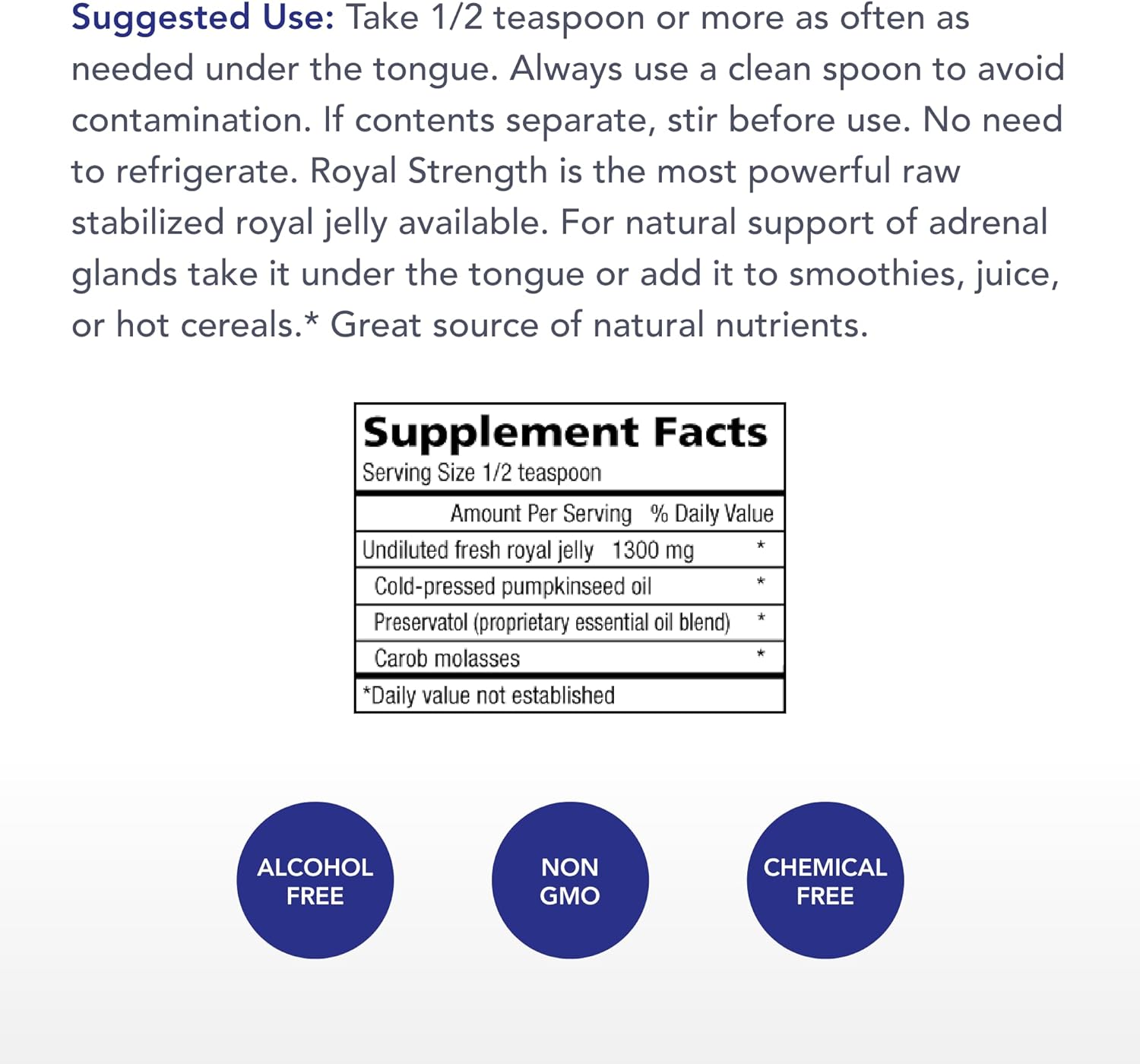 60 mL Physician's Strength Royal Strength: Fresh Royal Jelly & Austrian Pumpkin Seed Oil for Energy & Adrenal Support