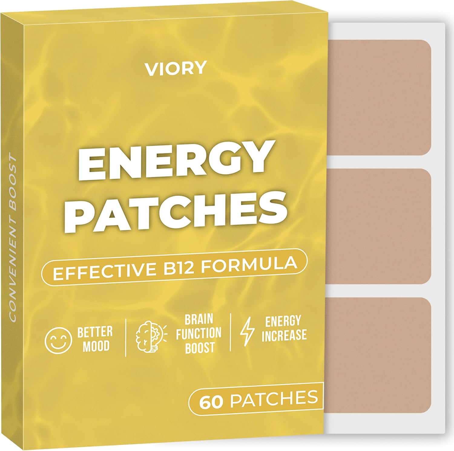 60-Pack VIORY Energy Patches with Biotin - Natural Energy and Focus Support for Men and Women