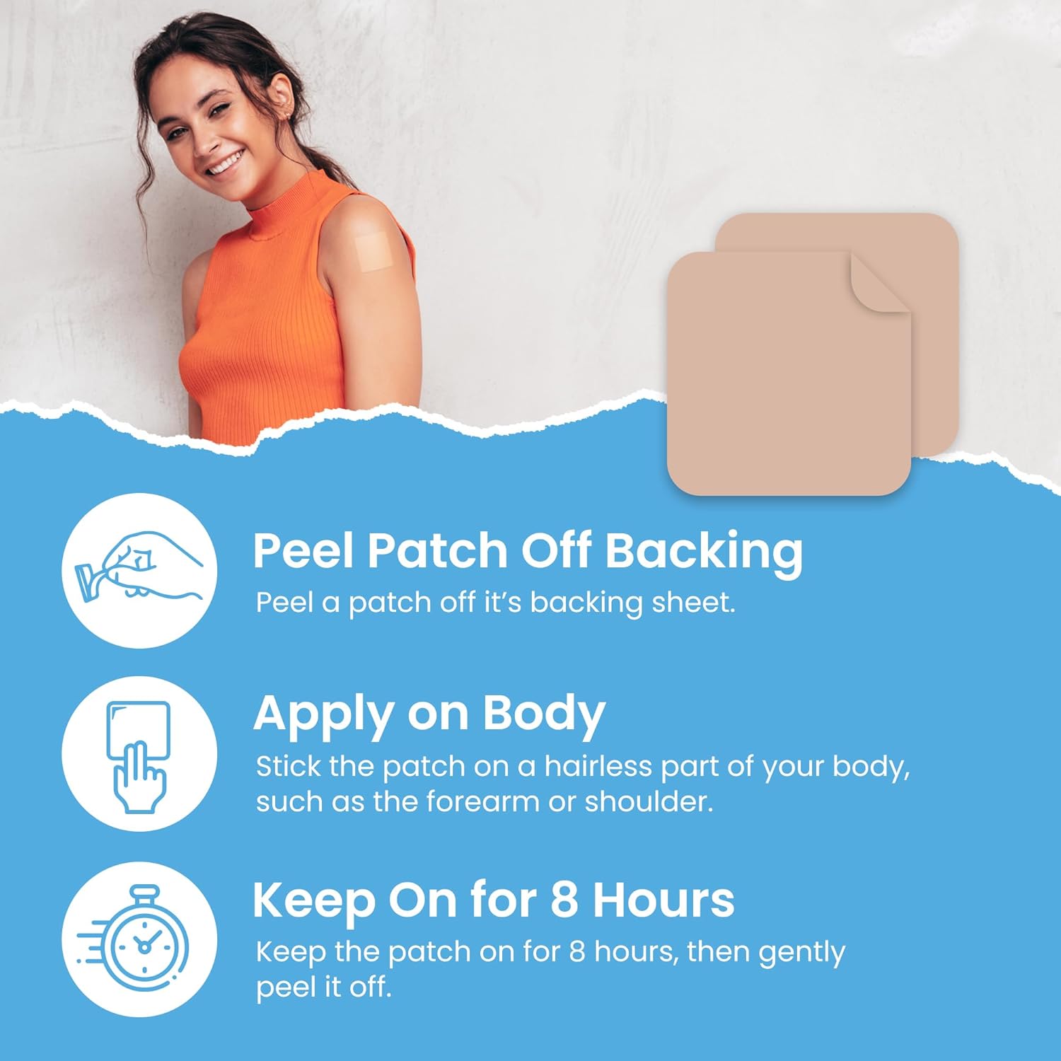 60-Pack VIORY Focus Patches with Zinc & Biotin for Energy & Body Support