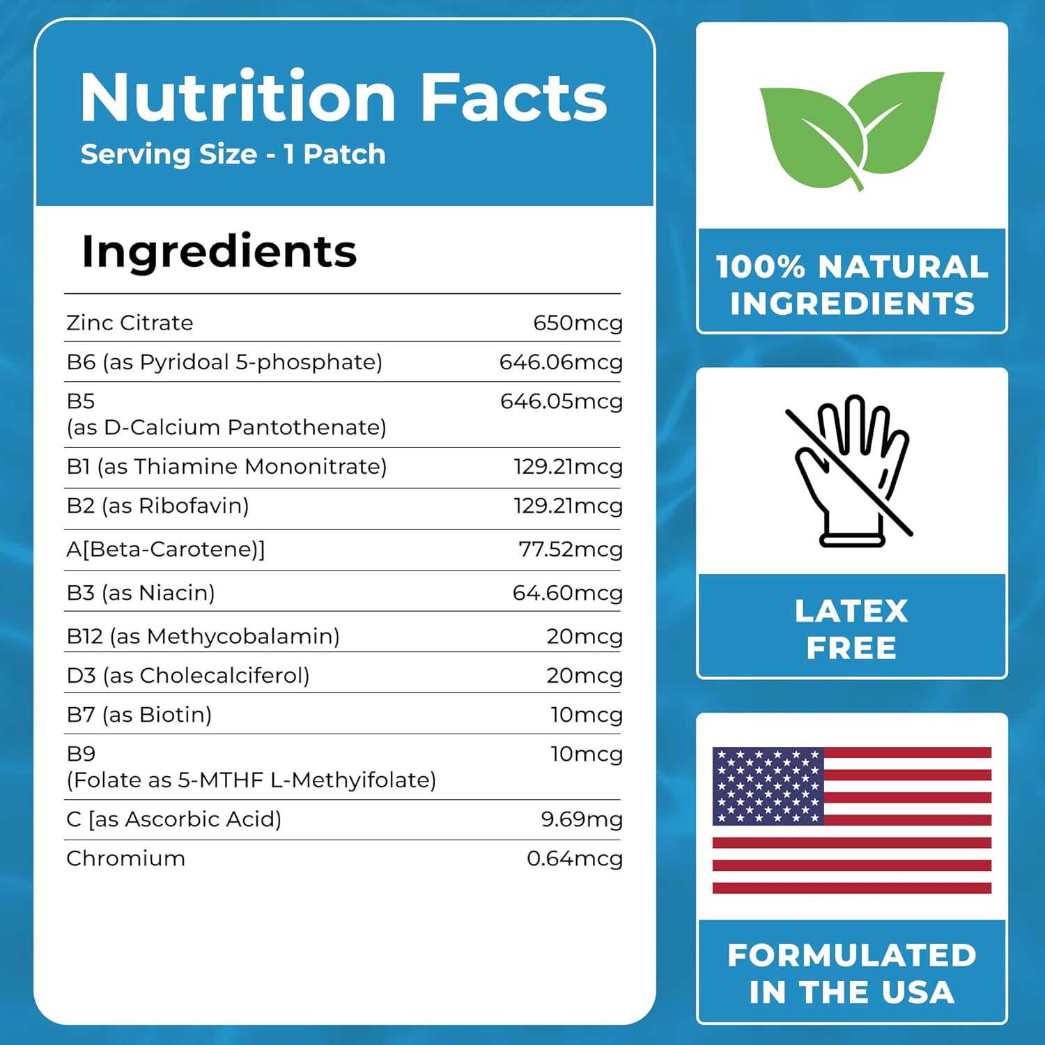 60-Pack VIORY Focus Patches with Zinc & Biotin for Energy & Body Support