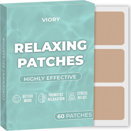 60-Pack VIORY Relax Patches with Biotin, D, Turmeric Curcumin - Natural Patch for Relaxation and Stress Relief - Enhanced Formula for Men and Women