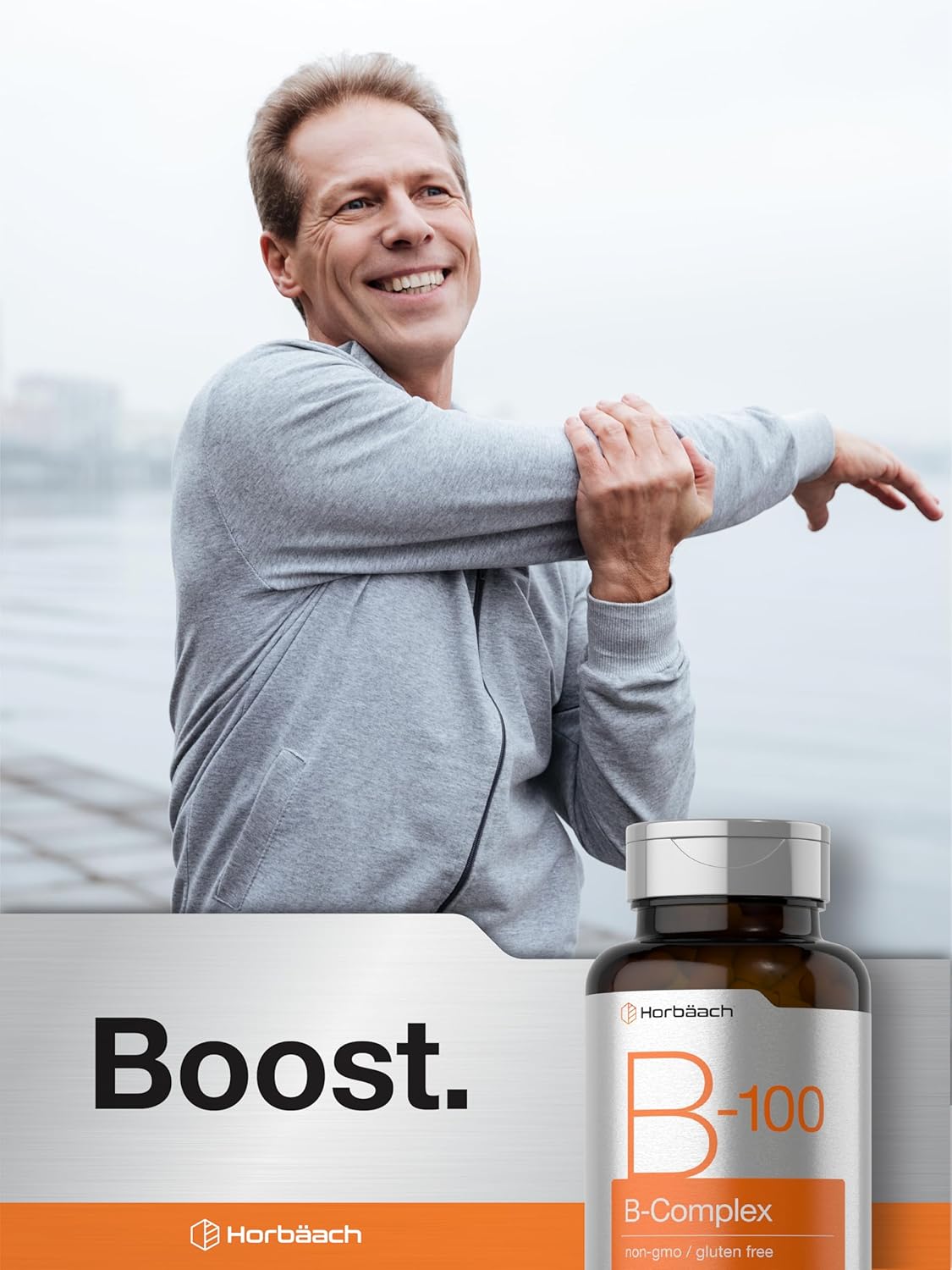 60 Quick Release Capsules Horbäach Vitamin B-100 Complex - Non-GMO & Gluten-Free Supplement