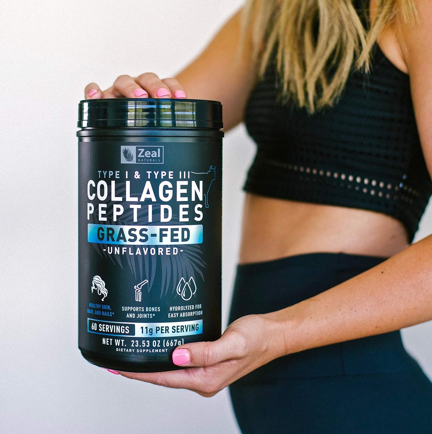 60 Servings of Zeal Naturals Pure Collagen Peptides Powder for Healthy Skin and Joints