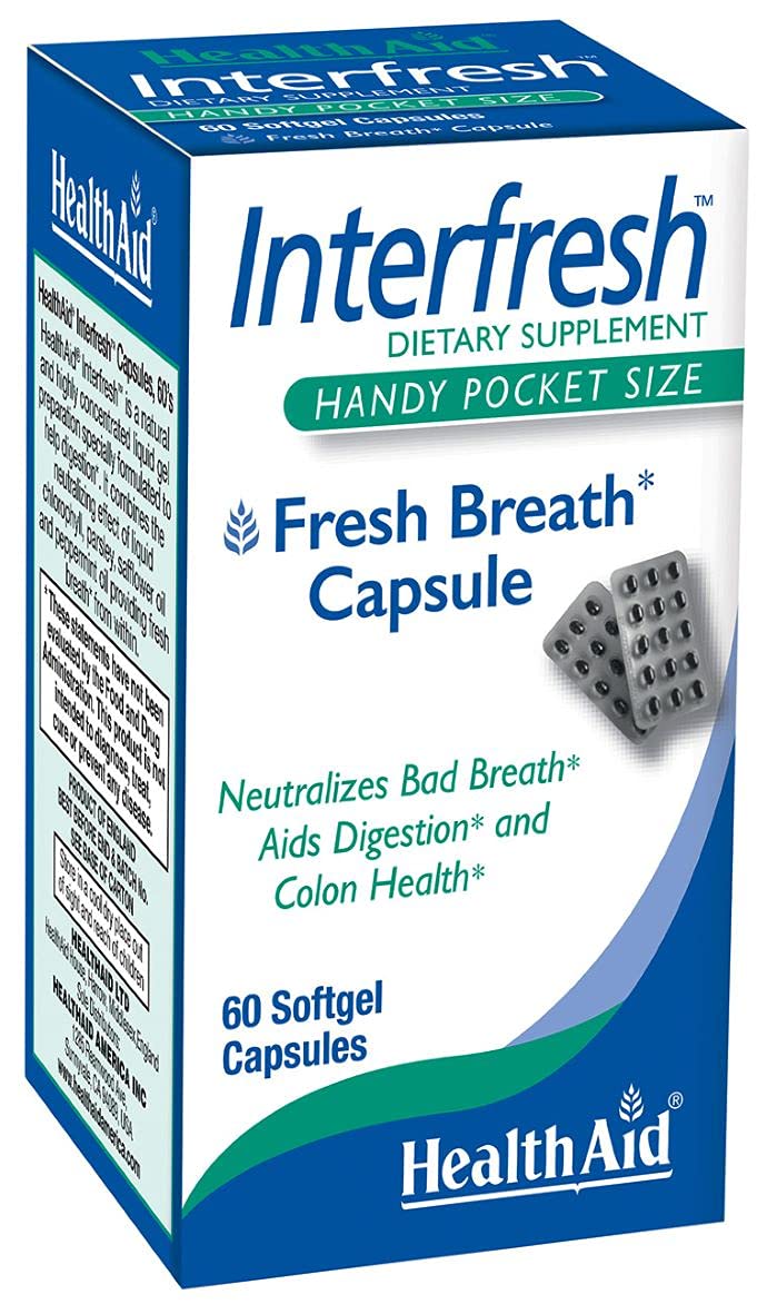 60 Soft Gel Capsules of Interfresh: Daily Digestive and Colon Health Supplement for Fresh Breath