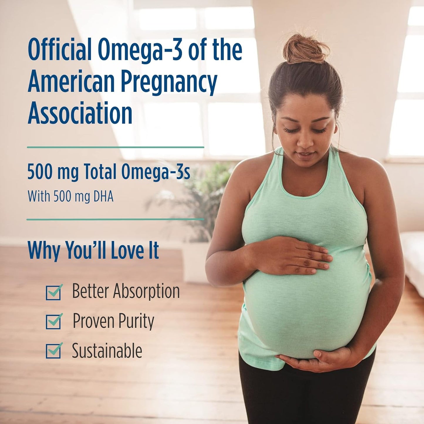 60 Soft Gels of Nordic Naturals Vegan Prenatal DHA with 500 mg Plant-Based DHA for Brain Development in Babies and Healthy Pregnancy - Non-GMO Formula - 30 Servings