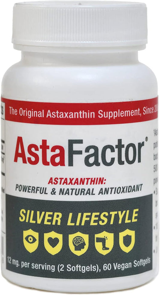 60 Softgel Astaxanthin Supplement for a Silver Lifestyle by AstaFactor