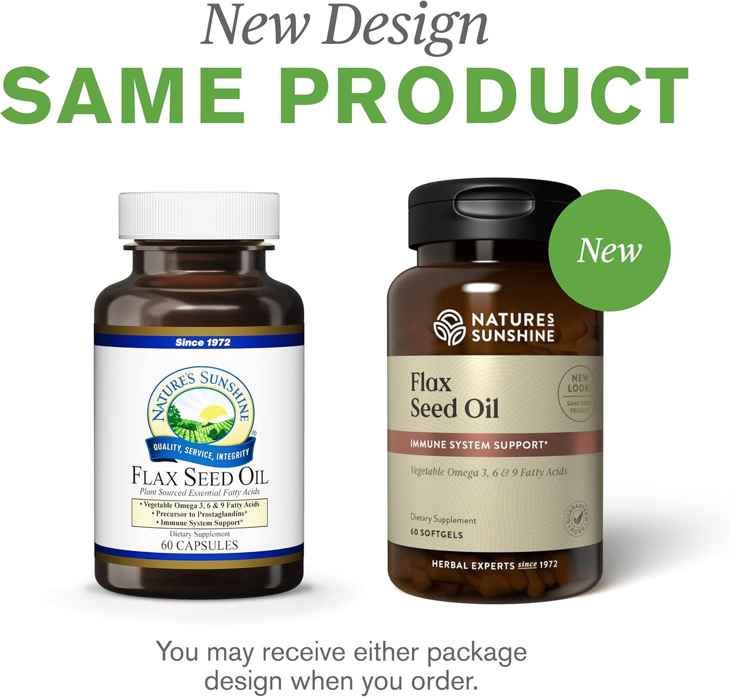 60 Softgels of Nature's Sunshine Flax Seed Oil | Rich in Heart-Healthy Fatty Acids, Boosts Immunity and Supports Breast & Prostate Health
