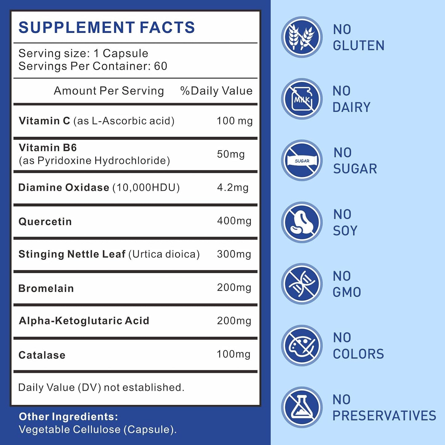 60 Softgels of Uarcool Histamine Diamine Oxidase Supplement for Digestive Health - Made in USA