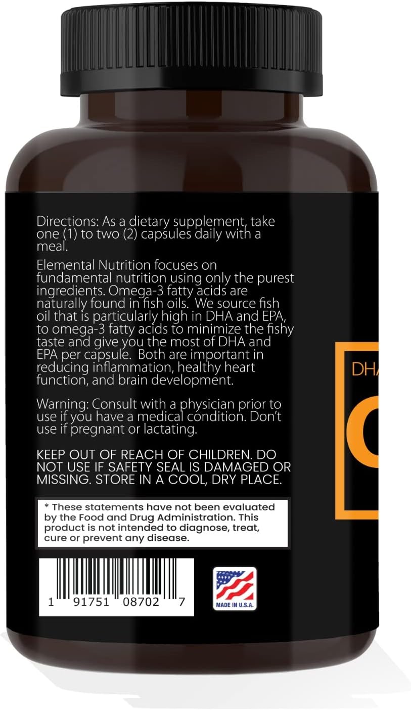 60 Softgels Omega-3 Fish Oil Supplement with EPA & DHA in Value Bottle