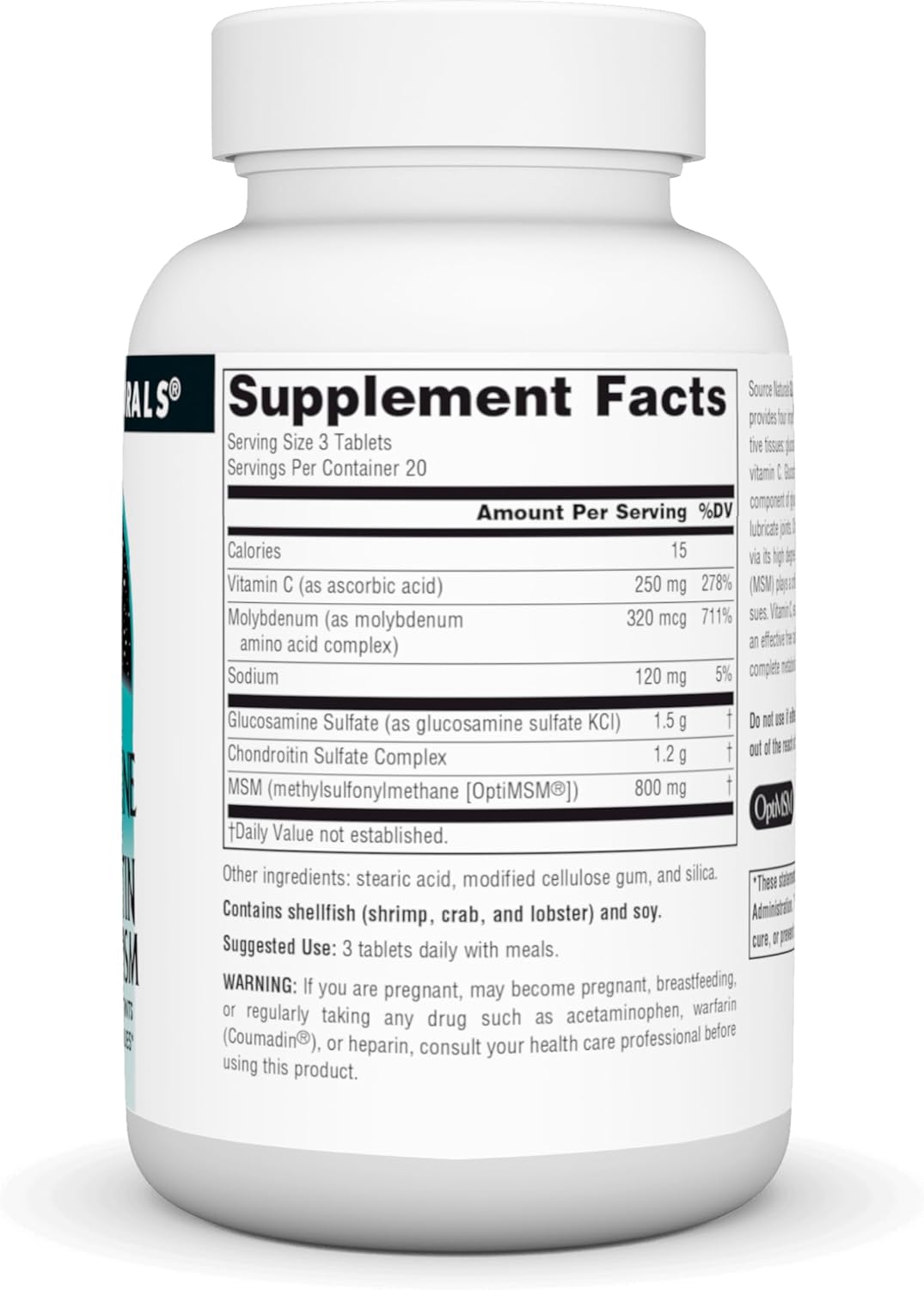 60 Tablet Source Naturals Glucosamine Chondroitin Complex with MSM for Joint Support