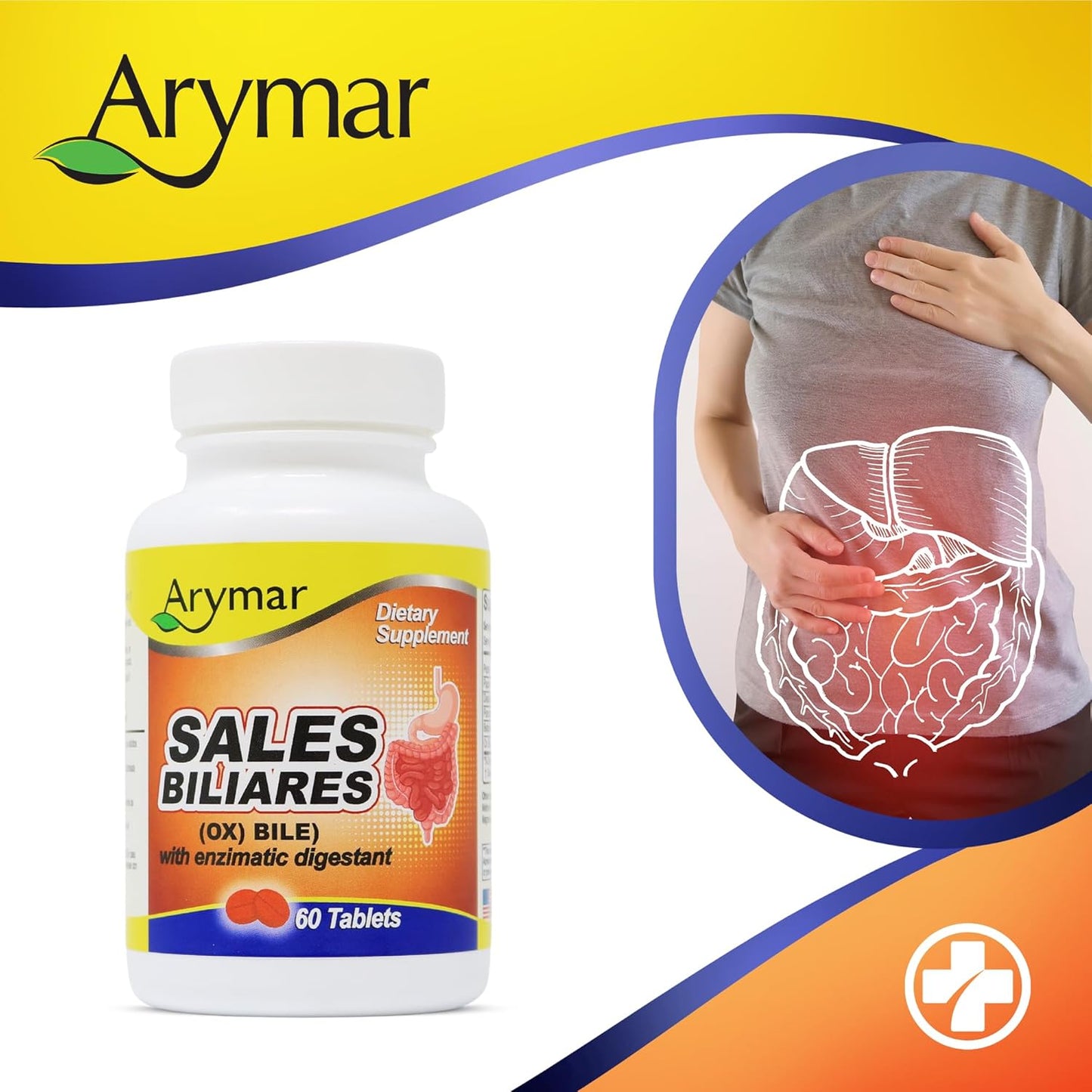 60 Tablets of Arymar Sales Bile Supplement with Digestive Enzymes for Digestive Health