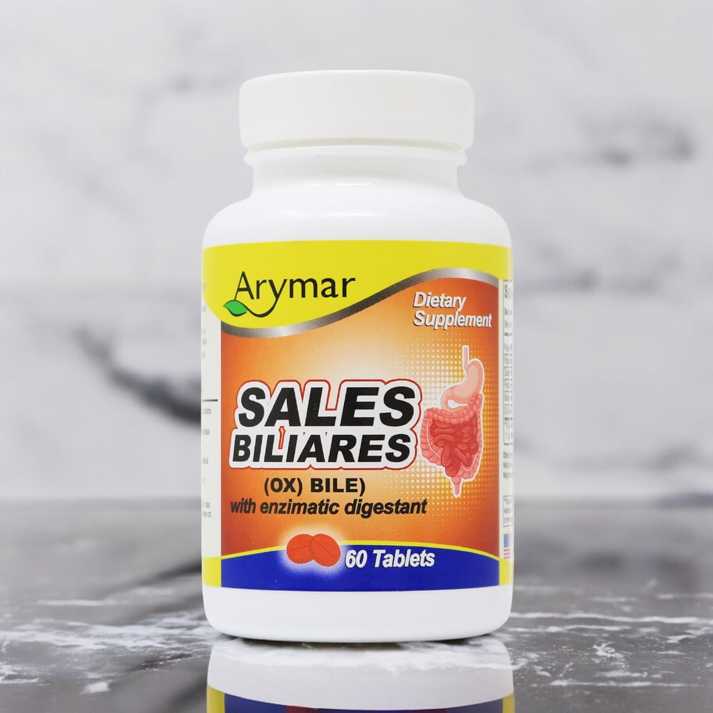 60 Tablets of Arymar Sales Bile Supplement with Digestive Enzymes for Digestive Health