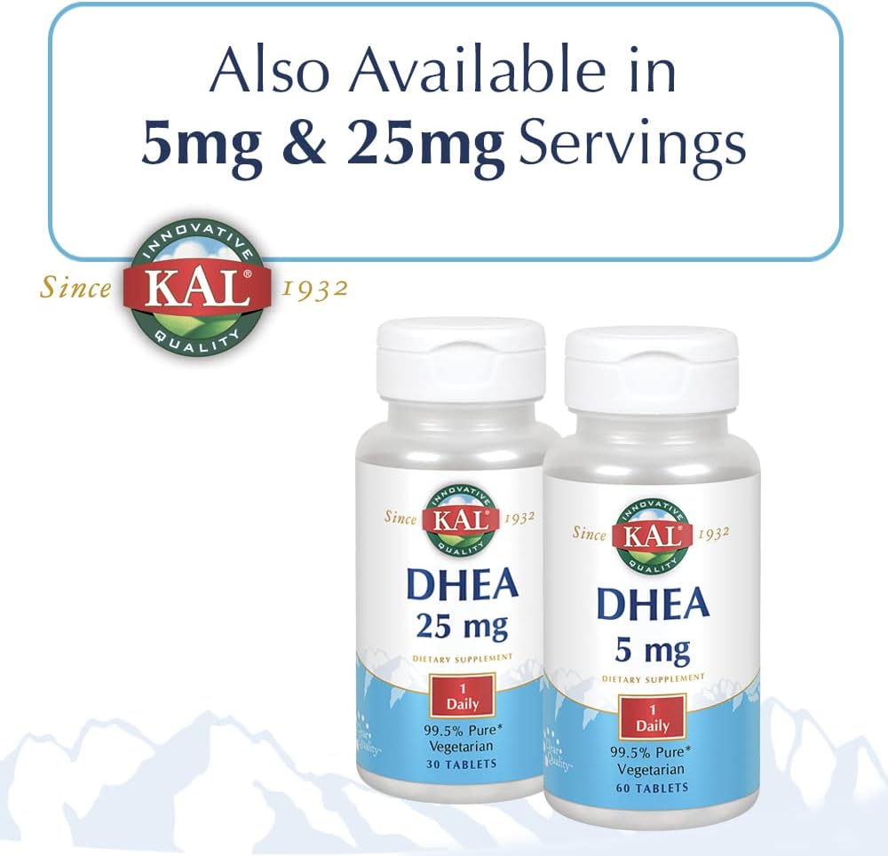 60 Tablets of Kal DHEA-5mg Supplement for Hormonal Support