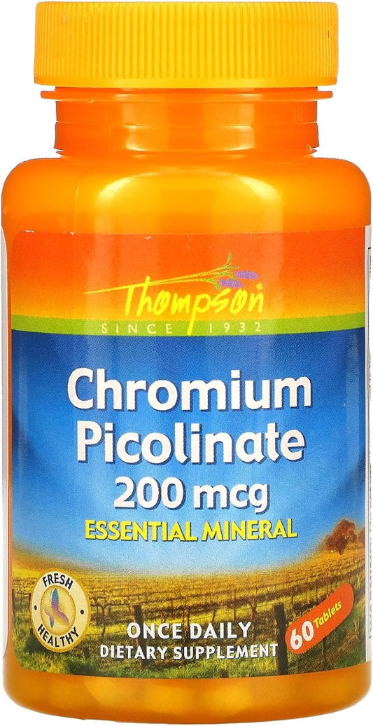 60 Tablets of Thompson Chromium Picolinate for Optimal Health and Wellness