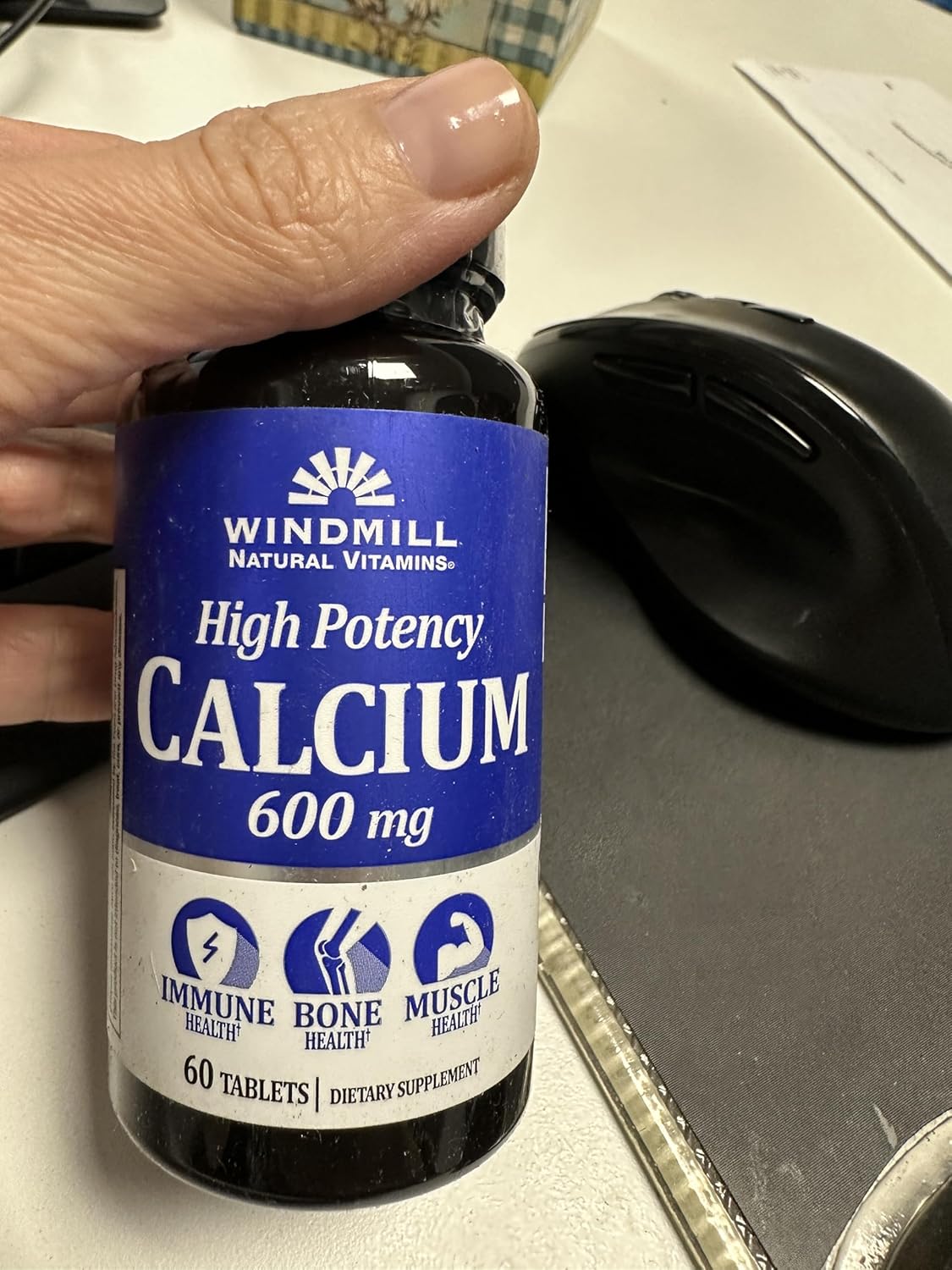 60 Tablets of Windmill Calcium Carbonate 600MG - Dietary Supplement for Bone Health