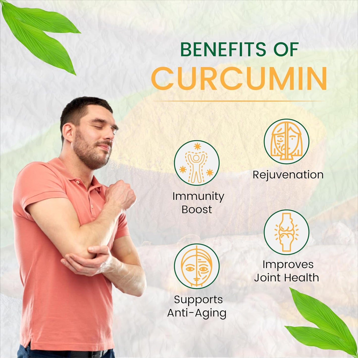 60 VEDIKROOTS Curcumin Capsules for Joint Comfort, Anti-Aging, and Inflammation Relief - Antioxidant Properties - 60 Veg Capsules