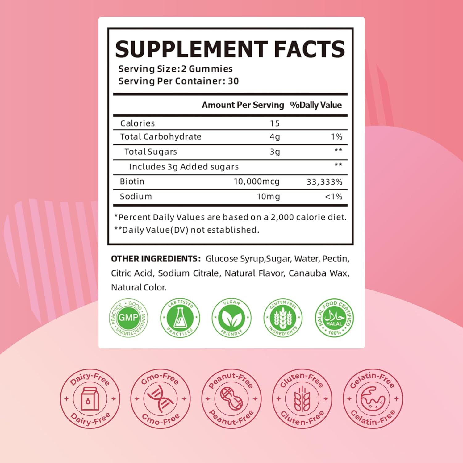 60 Vegan Biotin Gummies for Healthy Skin, Hair, and Nails - Antioxidant Support for Women & Men, Non-GMO Formula by VOLTZAP