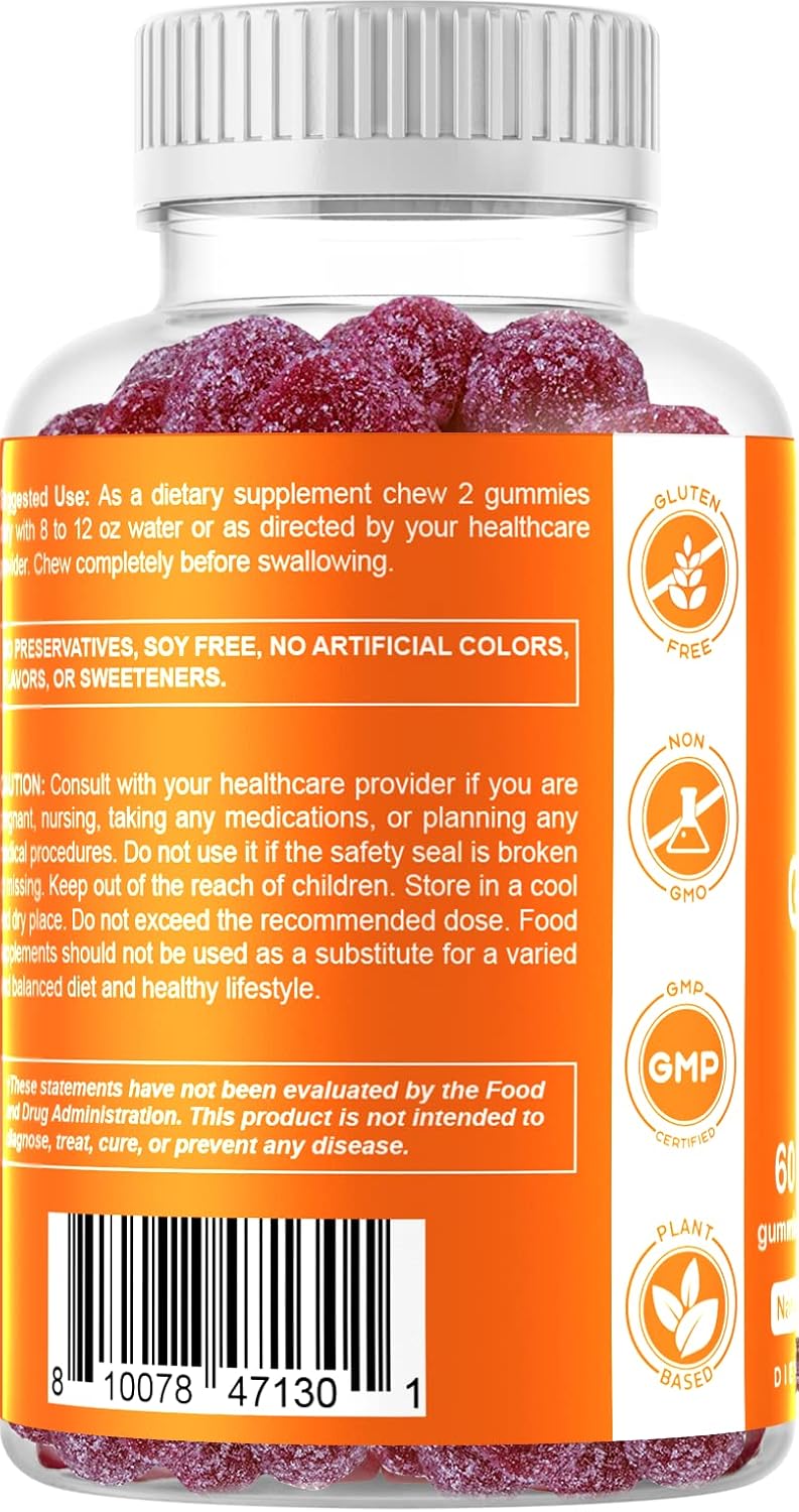 60 Vegan Zinc Gummies - 50mg - Gluten Free - Immune Support for Adults - Men and Women