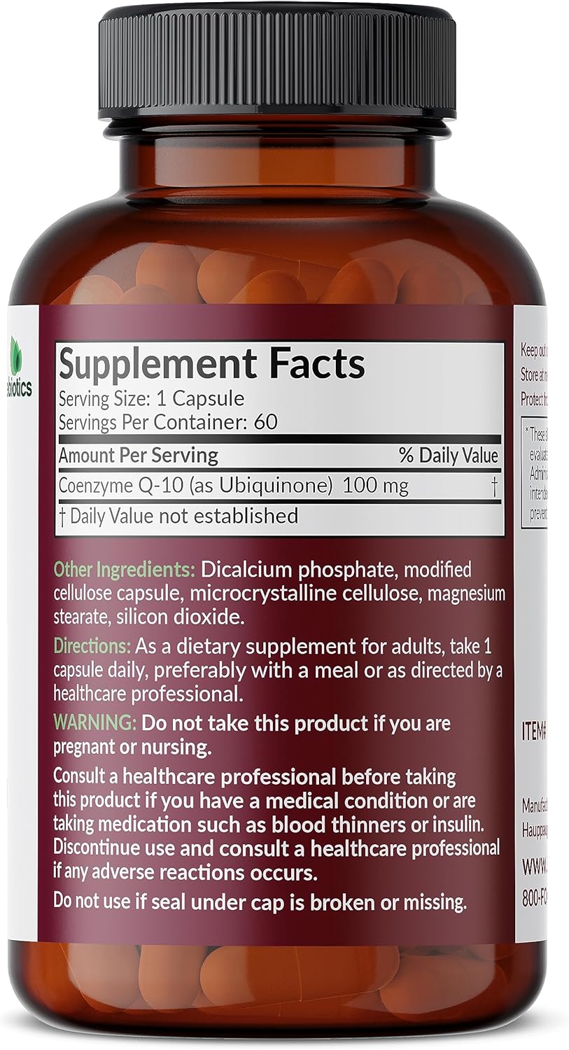 60 Vegetarian Capsules Futurebiotics CoQ10 100 MG for Cellular Energy Production - BoostGo Australia
