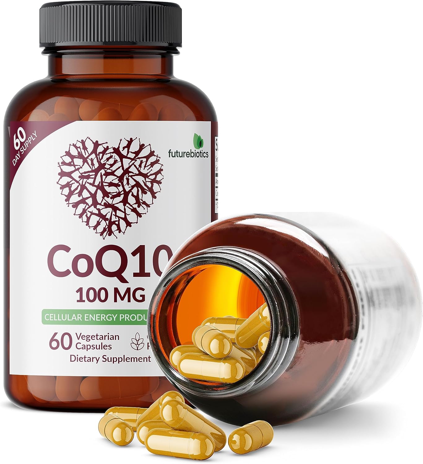 60 Vegetarian Capsules Futurebiotics CoQ10 100 MG for Cellular Energy Production - BoostGo Australia