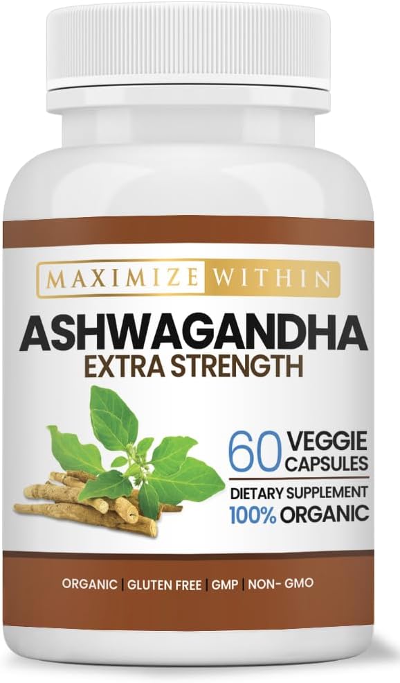 60 Vegetarian Capsules of Max Strength Ashwagandha Root for Immune Support & Balance - Natural Supplement