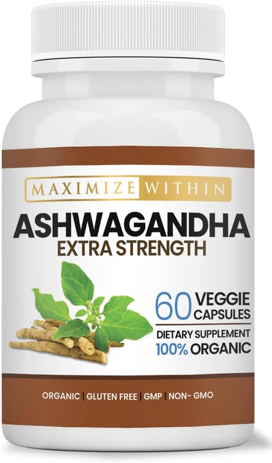 60 Vegetarian Capsules of Max Strength Ashwagandha Root for Immune Support & Balance - Natural Supplement