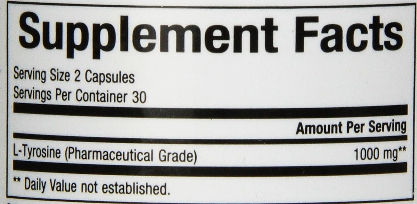 60 Vegetarian Capsules of Natural Factors L-Tyrosine for Stress Management