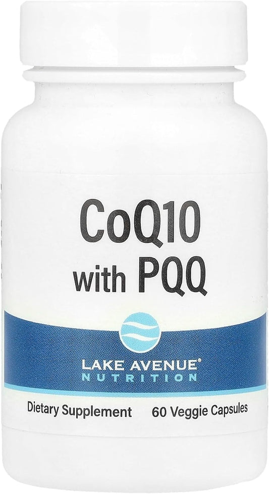 60 Veggie Capsules of Lake Avenue CoQ10 with PQQ, 100 mg for Optimal Nutrition