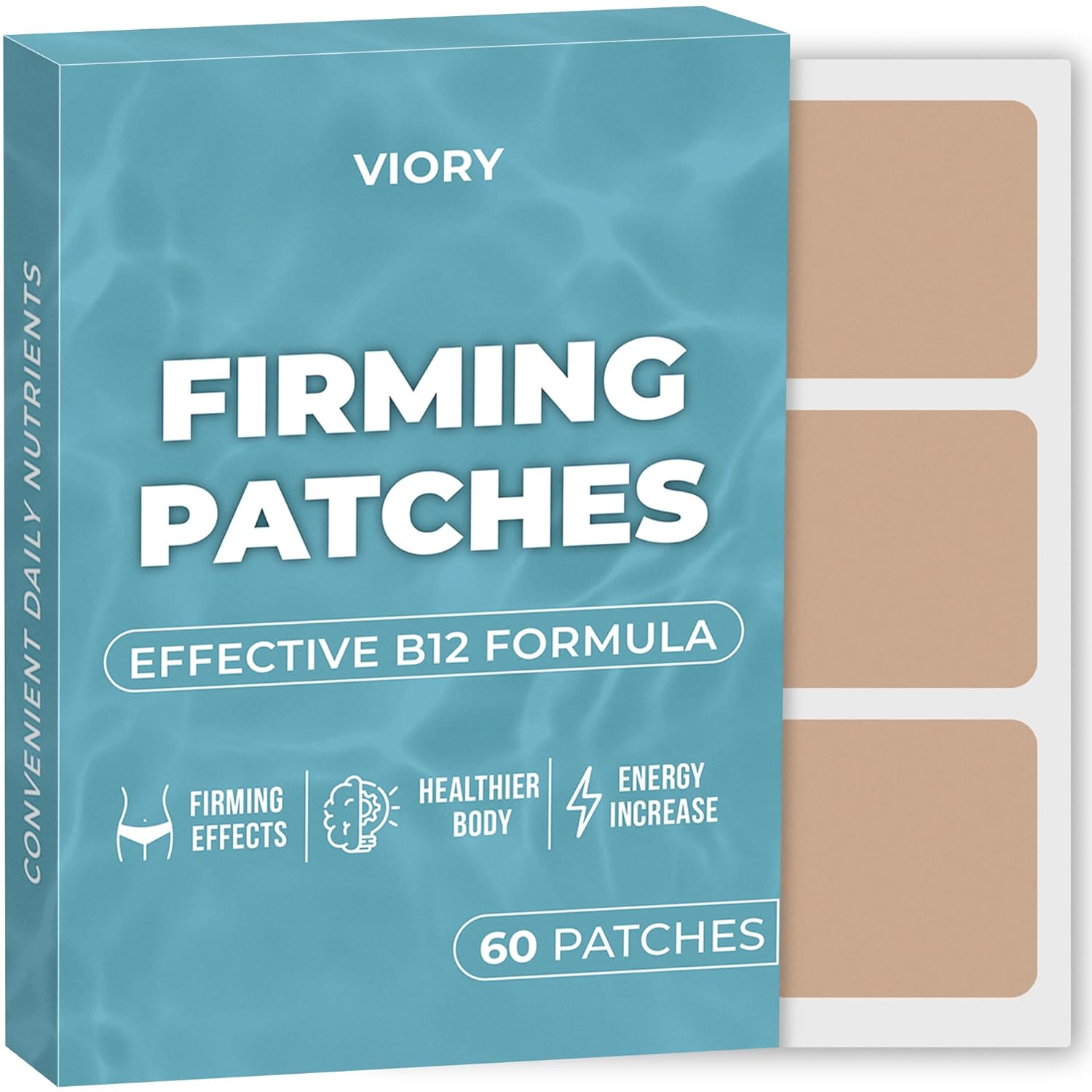 60 VIORY B12 Firming Patches - Natural Energy, Focus & Body Support for Men and Women