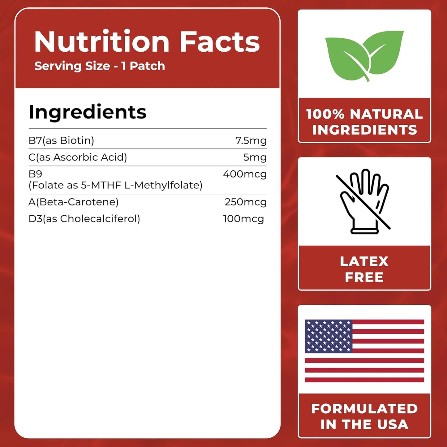 60 VIORY Biotin Patches for Energy, Focus, Hair & Body Support - Natural Patch for Women and Men with Enhanced Formula