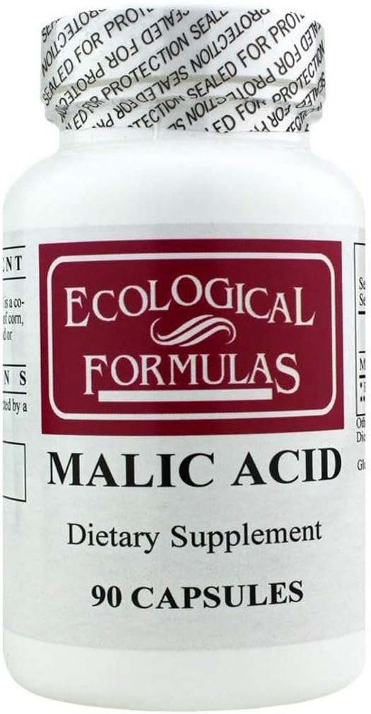 600 Mg Malic Acid Capsules - 90 Count, High Quality Ecological Formulas - White Color