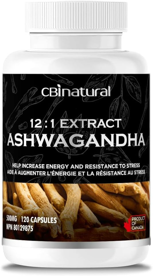 6000mg Strength CBI Natural Ashwagandha 12:1 Extract, 120 Vegan Capsules for 4 Months