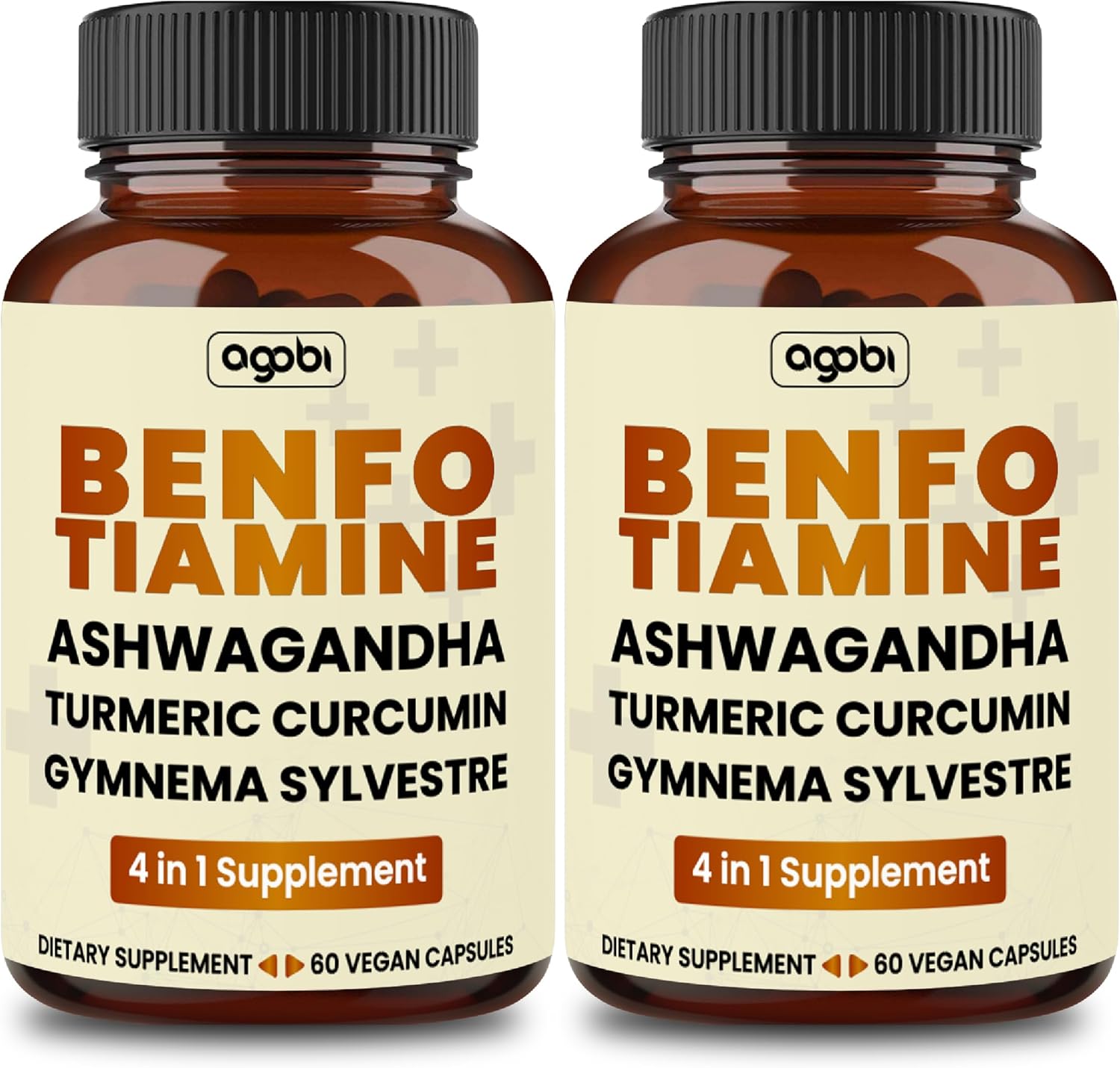 600mg Benfotiamine Supplement for Digestion, Energy, and Immune Support - Turmeric Curcumin, Ashwagandha, Gymnema Sylvestre - 120 Capsules (2 Month Supply)