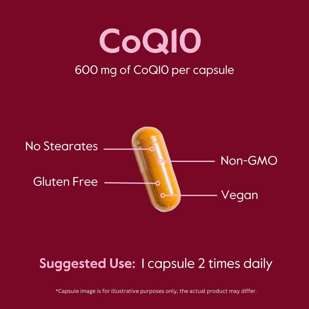 600mg Coenzyme CoQ10 Capsules with Bioperine (240 Vegetarian Capsules, 2-Pack) - Vegan, Non-GMO, Gluten-Free, No Fillers