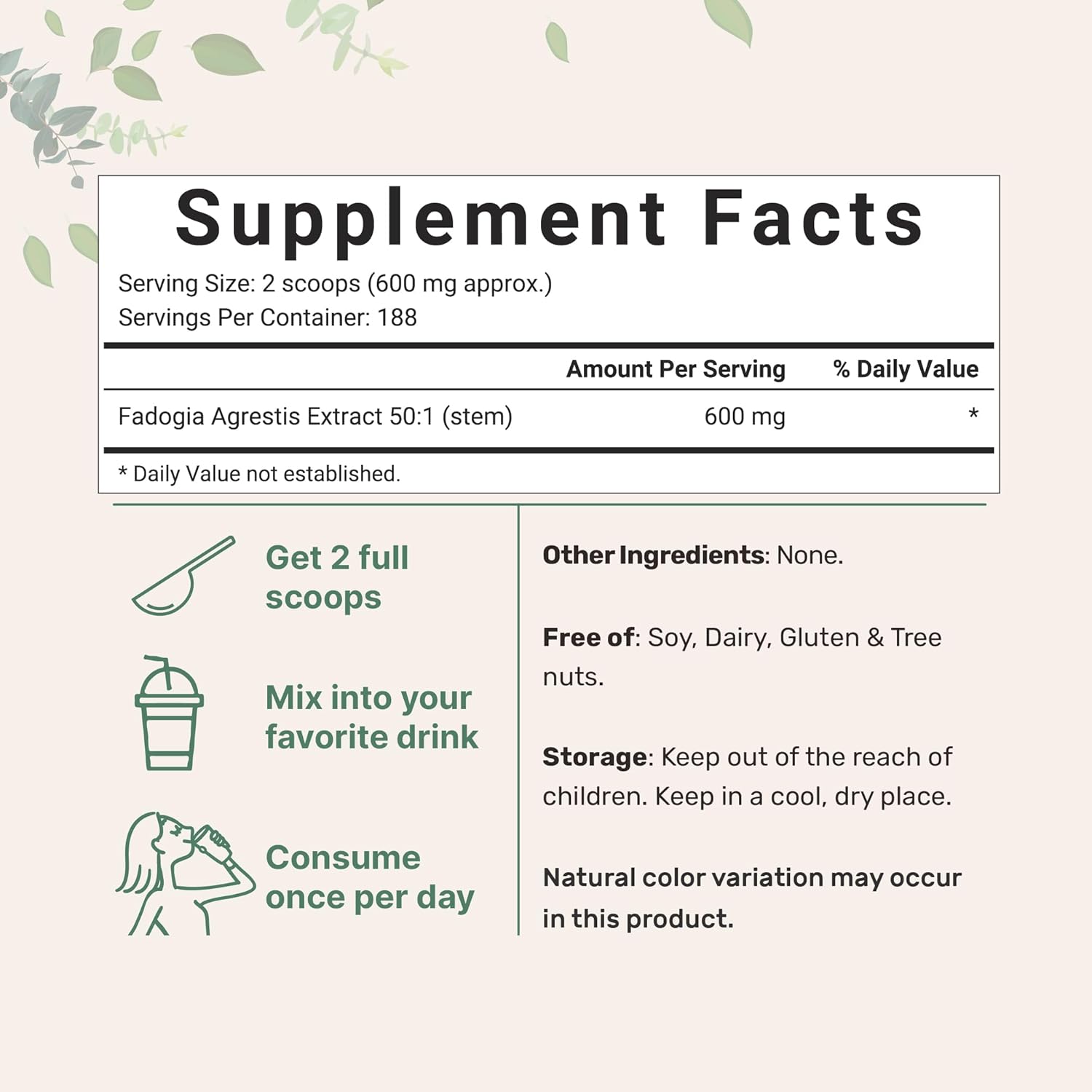 600mg Fadogia Agrestis Extract Powder - 4oz - USA Third Party Tested - Maximum Strength - Non-GMO & Gluten Free - BoostGo Australia