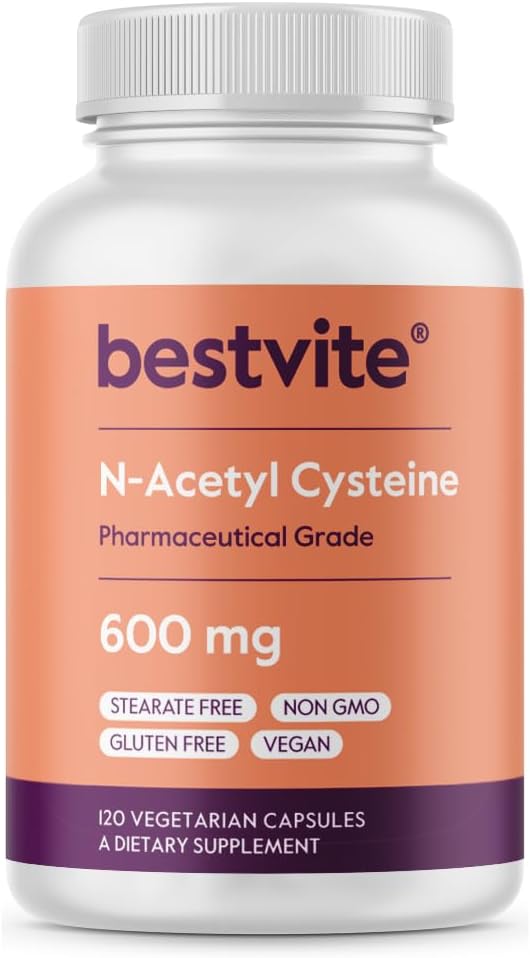600mg N-Acetyl Cysteine (NAC) Capsules - 120 Vegetarian Capsules - Vegan, Gluten-Free, Non-GMO - No Fillers, No Stearates