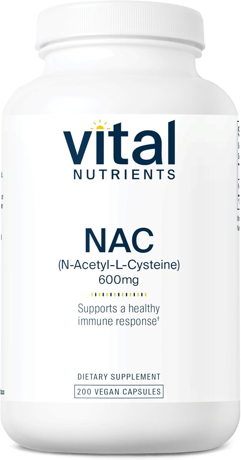 600mg NAC Supplement for Sinus, Liver, and Immune Health- 200 Capsules- Vegan and Gluten-Free